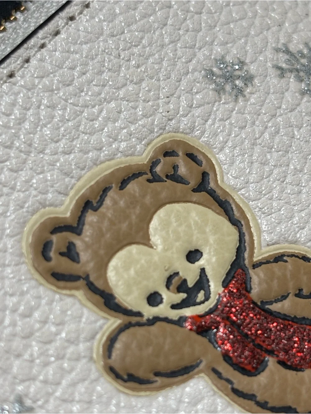 Coach Winter Teddy Bear Coin Pouch Keychain - Picture 8 of 8